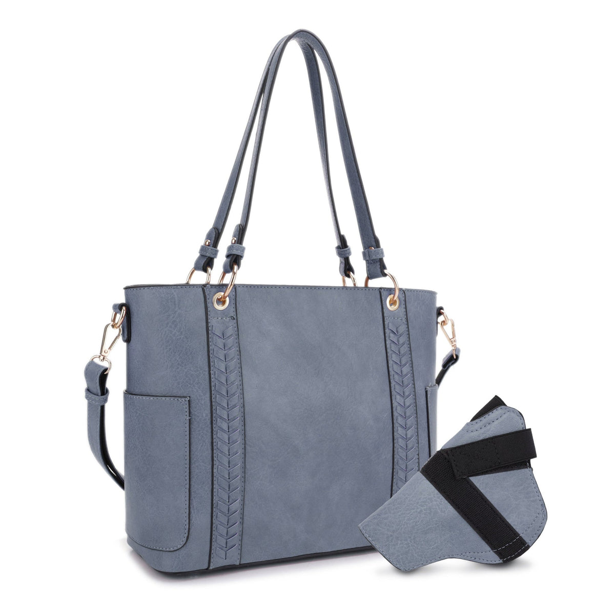 Austin Concealed Carry Lock and Key Tote Bag in Blue by Jessie & James
