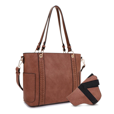 Austin Concealed Carry Lock and Key Tote Bag in Tan by Jessie & James
