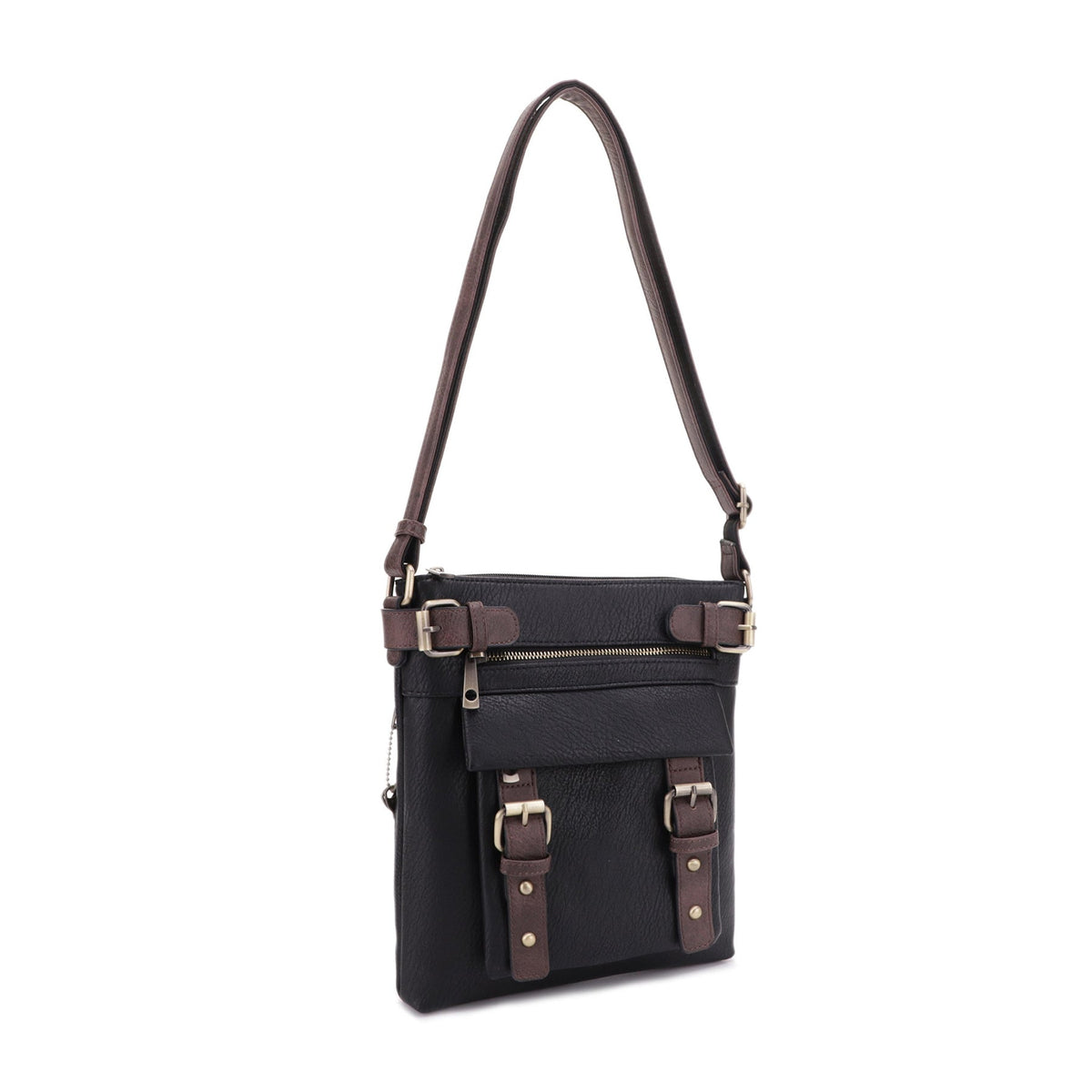 Hannah Concealed Carry Lock and Key Crossbody Handbag in Black by Jessie & James