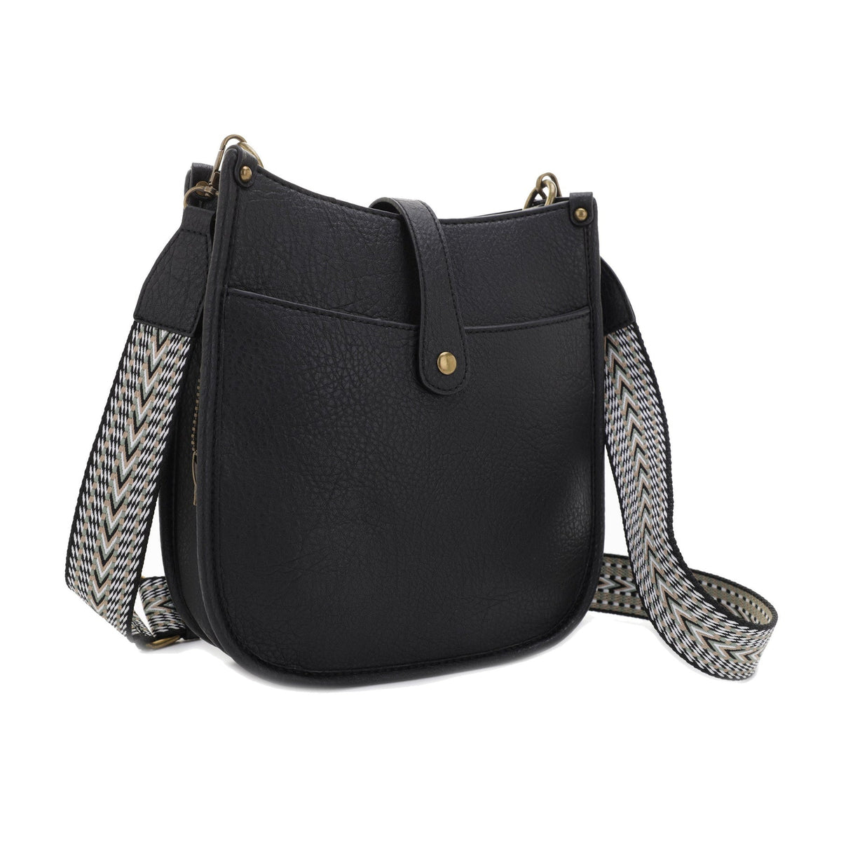 Jessie & James Chelsea Concealed Lock & Key Hobo Bag in Black - 10x9.75x3 Inches