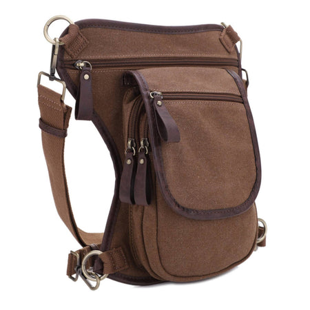 Jessie & James Cougar Canvas CCW Waist and Leg Bag in Brown - 11.5x10x2.5 Inches