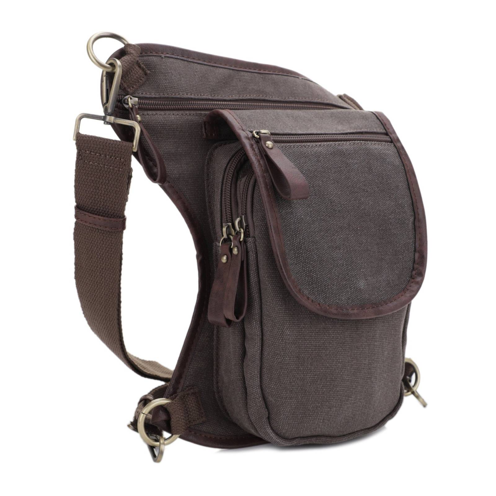 Jessie & James Cougar Canvas CCW Waist and Leg Bag in Grey - 11.5x10x2.5 Inches