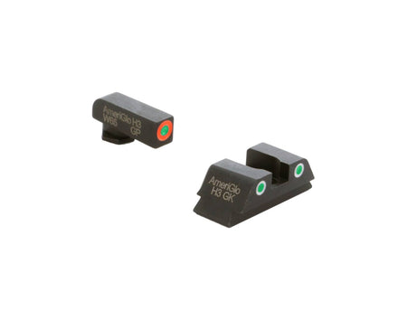 AmeriGlo ProGlo Orange Front & Pro Green/White Rear Sight Set Glock 42