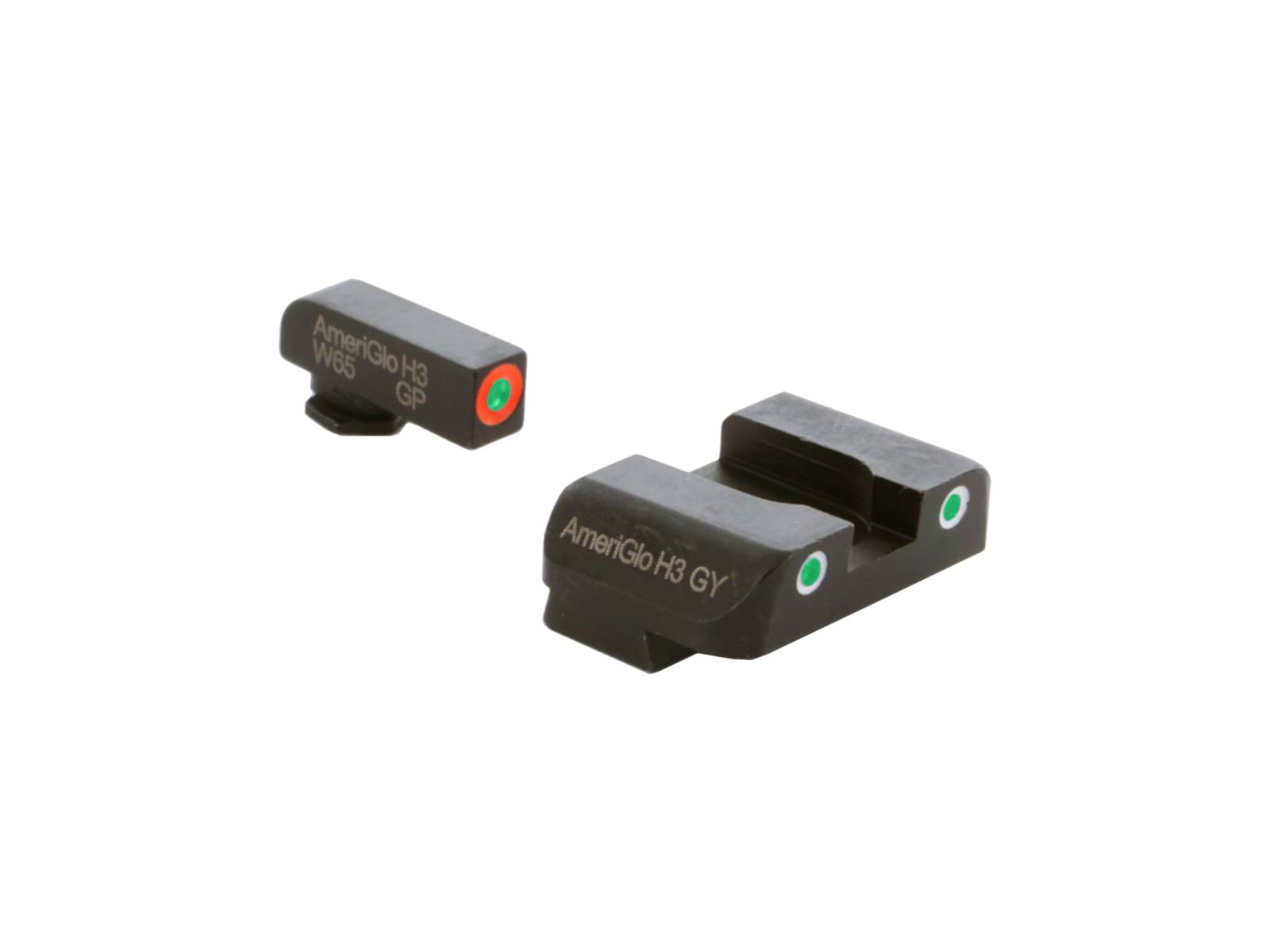 AmeriGlo Glock Gen 1-4 Night Sights 3-Dot Green/Orange Front & Green/White Rear 10mm/45/.357