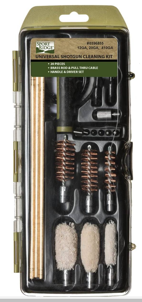 Sport Ridge Shotgun Universal Cleaning Kit 20 Piece Brass Rods Hard Case