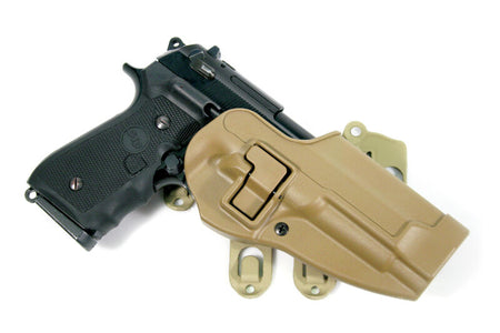 Blackhawk Coyote Tan SERPA CQC Holster Beretta 92/96 Left Hand with Strike & MOLLE Platform