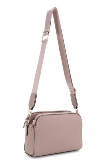 Suzie Compact Concealed Carry Crossbody Bag in Taupe by Jessie & James