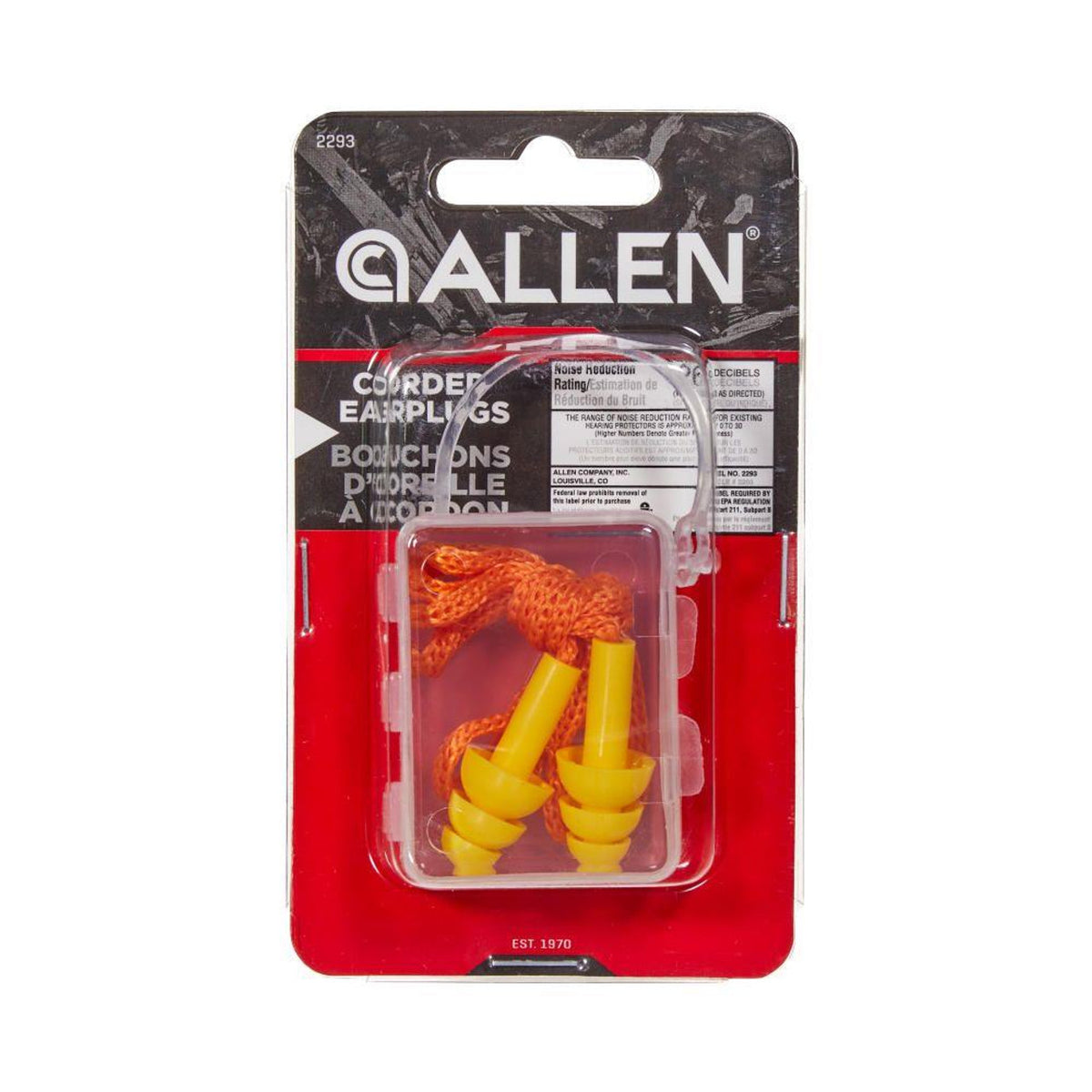 Allen Deluxe Ear Plugs w/Cord and Carry Case