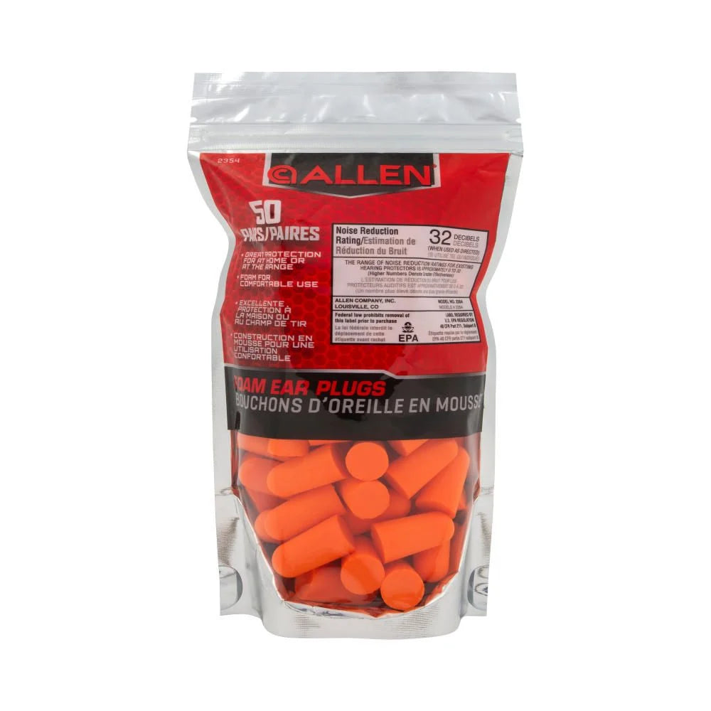 Allen Foam Shooting Ear Plugs 50ct Bag