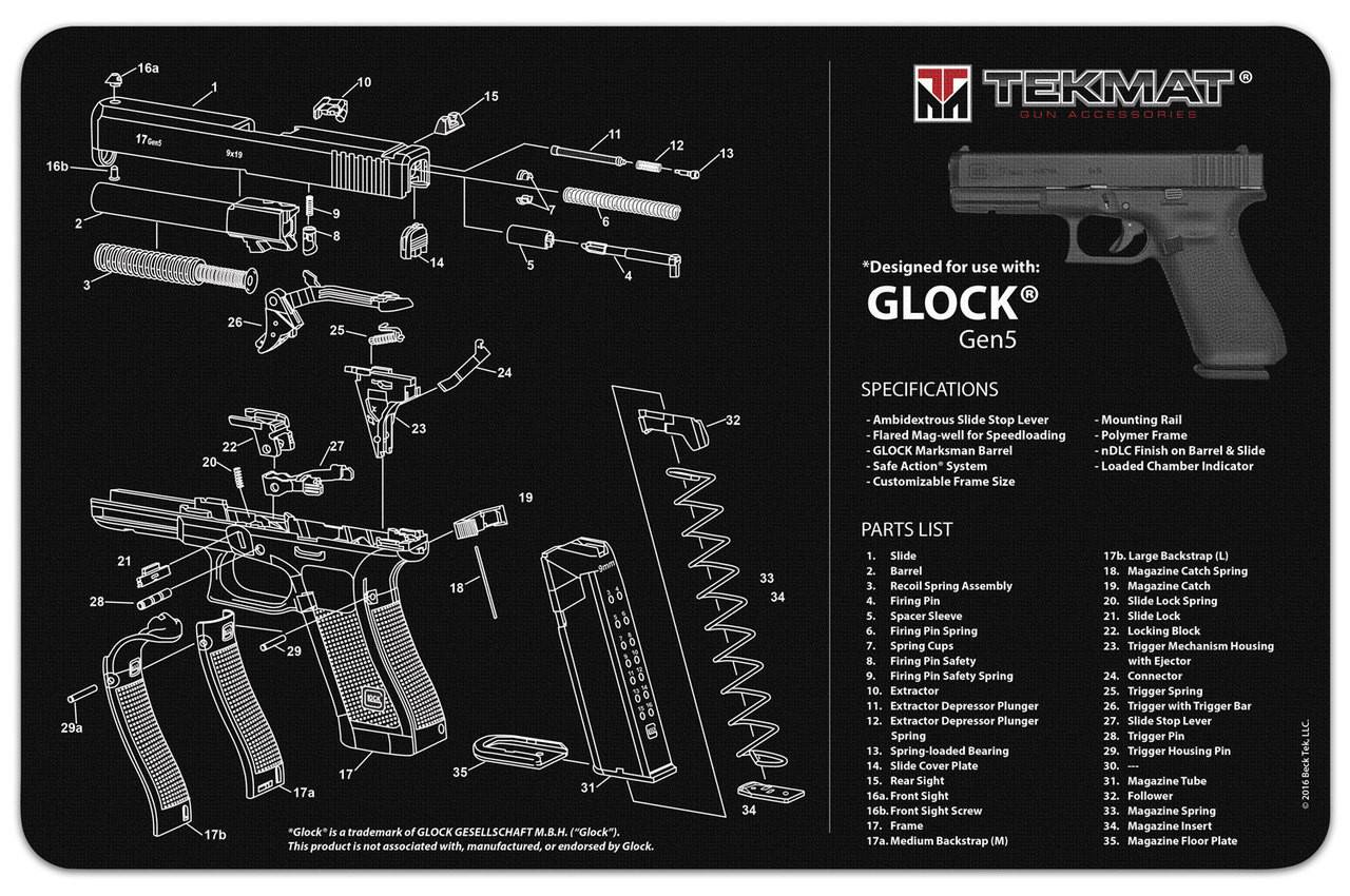 Glock Gen 5 Gun Cleaning Bench Mat