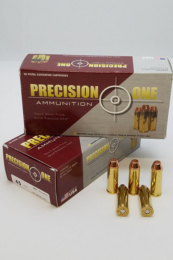 Precision One  .45 Long Colt 255 grain Full Metal Jacket ammunition