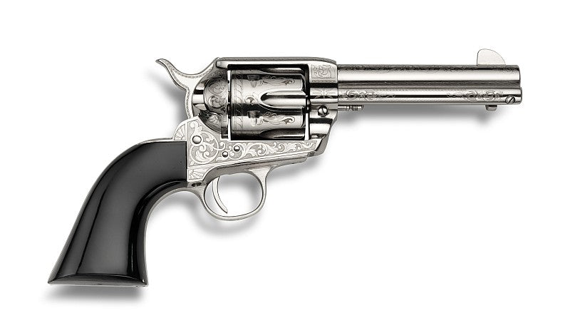 EMF GWII US Grant .45 Colt Single Action 4.75" Nickel Engraved Ultra Black Varnish Wood Grip Revolver