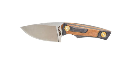 WOOX Bad Boy Tiger Wood Handle Fixed Blade Drop Point Knife