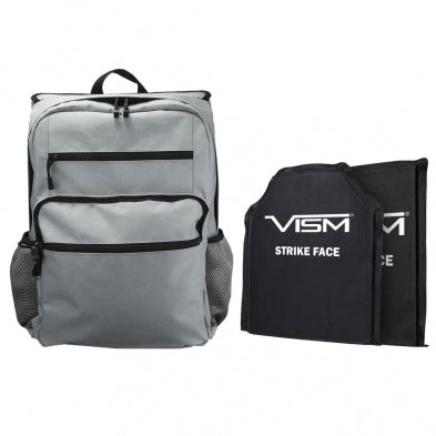 NcStar Gray Guardian Backpack with Discrete Level IIIA 10x12 Soft Ballistic Panels