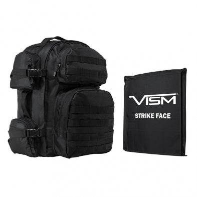 NcStar Tactical Black Backpack 6 Pockets Including 10"x12" Soft Ballistic Panel