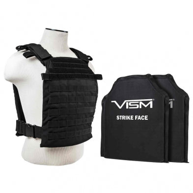 NcStar FAST Black Plate Carrier XL-3XL with Pair of 11x14 Soft PE Ballistic Panels