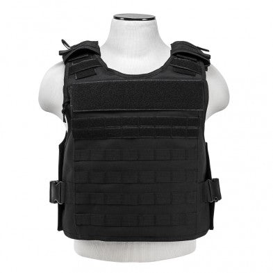 NcStar Black Medium-2XL Plate Carrier with External Hard Armor Plate Pockets