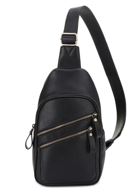 Jessie & James Jeannie Black CCW 2-Pocket Sling Bag 12.5x7.5x3.5