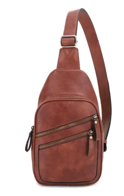 Jessie & James Jeannie Brown CCW 2-Pocket Sling Bag 12.5x7.5x3.5