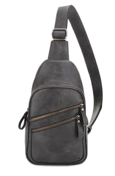 Jessie & James Jeannie Dark Gray CCW 2-Pocket Sling Bag 12.5x7.5x3.5