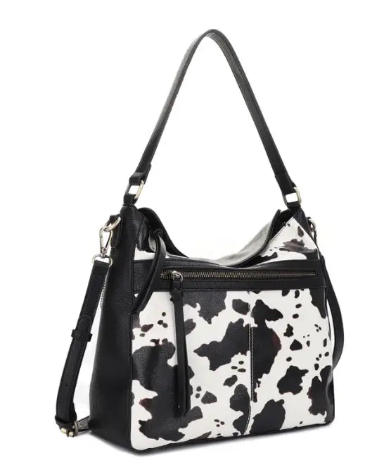 Jessie & James Dakota Black/Cow CCW Lock & Key Hobo Bag 12x13x5.5