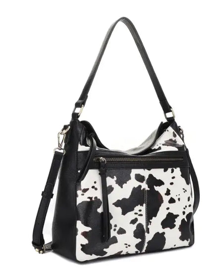 Jessie & James Dakota Black/Cow CCW Lock & Key Hobo Bag 12x13x5.5