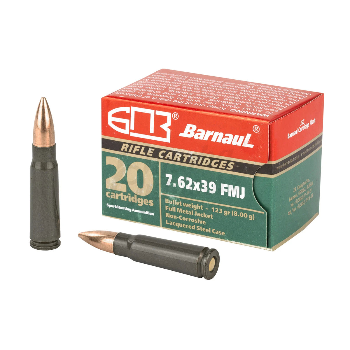 Barnaul  7.62x39mm 123 grain Full Metal Jacket ammunition
