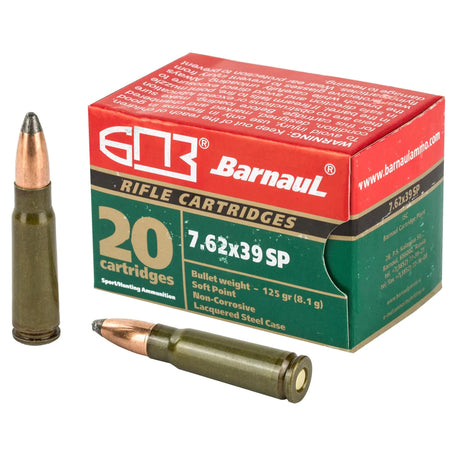Barnaul BARNAUL 7.62x39mm 125 grain Soft Point ammunition