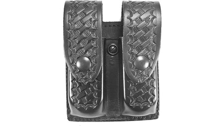 DeSantis U41 Black Snap Basketweave Double Magazine Pouch for Glock 17 22 37