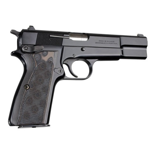 Hogue Browning Hi Power Checkered G10 GMascus Black-Grey Grip