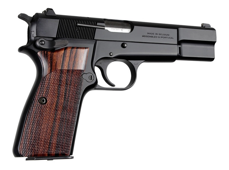 Hogue Checkered Cocobolo Grips for Browning Hi-Power
