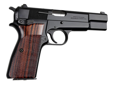 Hogue Checkered Cocobolo Grips for Browning Hi-Power