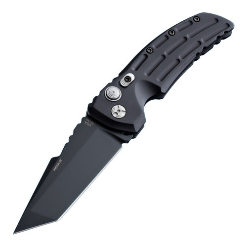 Hogue EX-A01 Automatic Knife 3.5" Tanto Black Aluminum Frame Matte Black