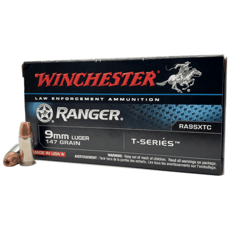 Winchester Ranger T-Series 9mm Luger / Parabellum 147 grain Jacketed Hollow Point ammunition