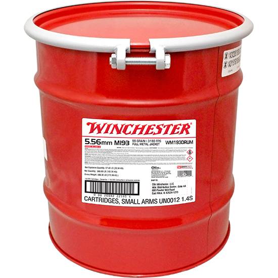 Winchester Lake City USA 5.56x45mm NATO 62 grain Full Metal Jacket ammunition