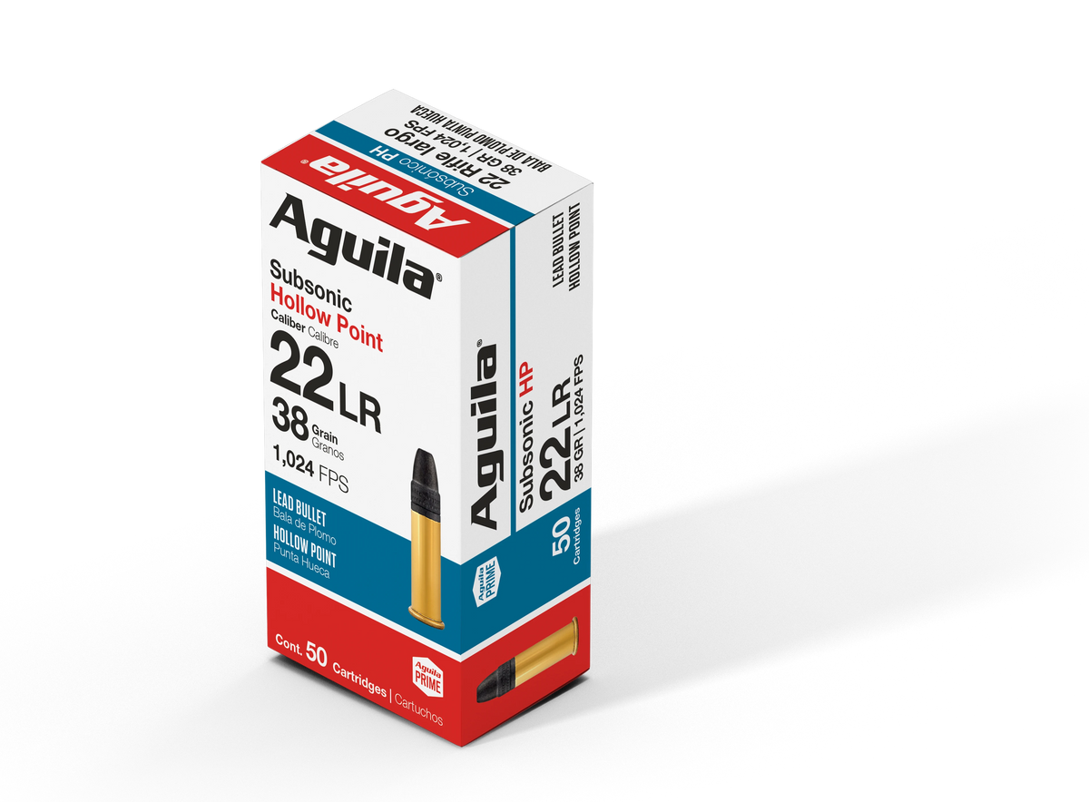 Aguila Subsonic .22 Long Rifle 40 grain Hollow Point ammunition