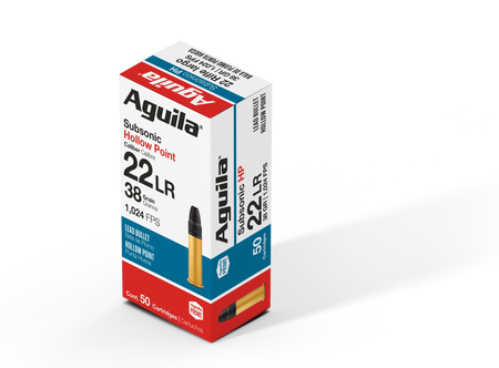 Aguila Subsonic .22 Long Rifle 40 grain Hollow Point ammunition