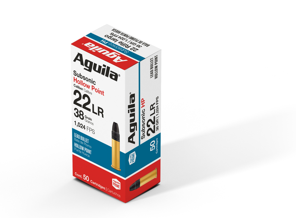 Aguila Subsonic .22 Long Rifle 40 grain Hollow Point ammunition