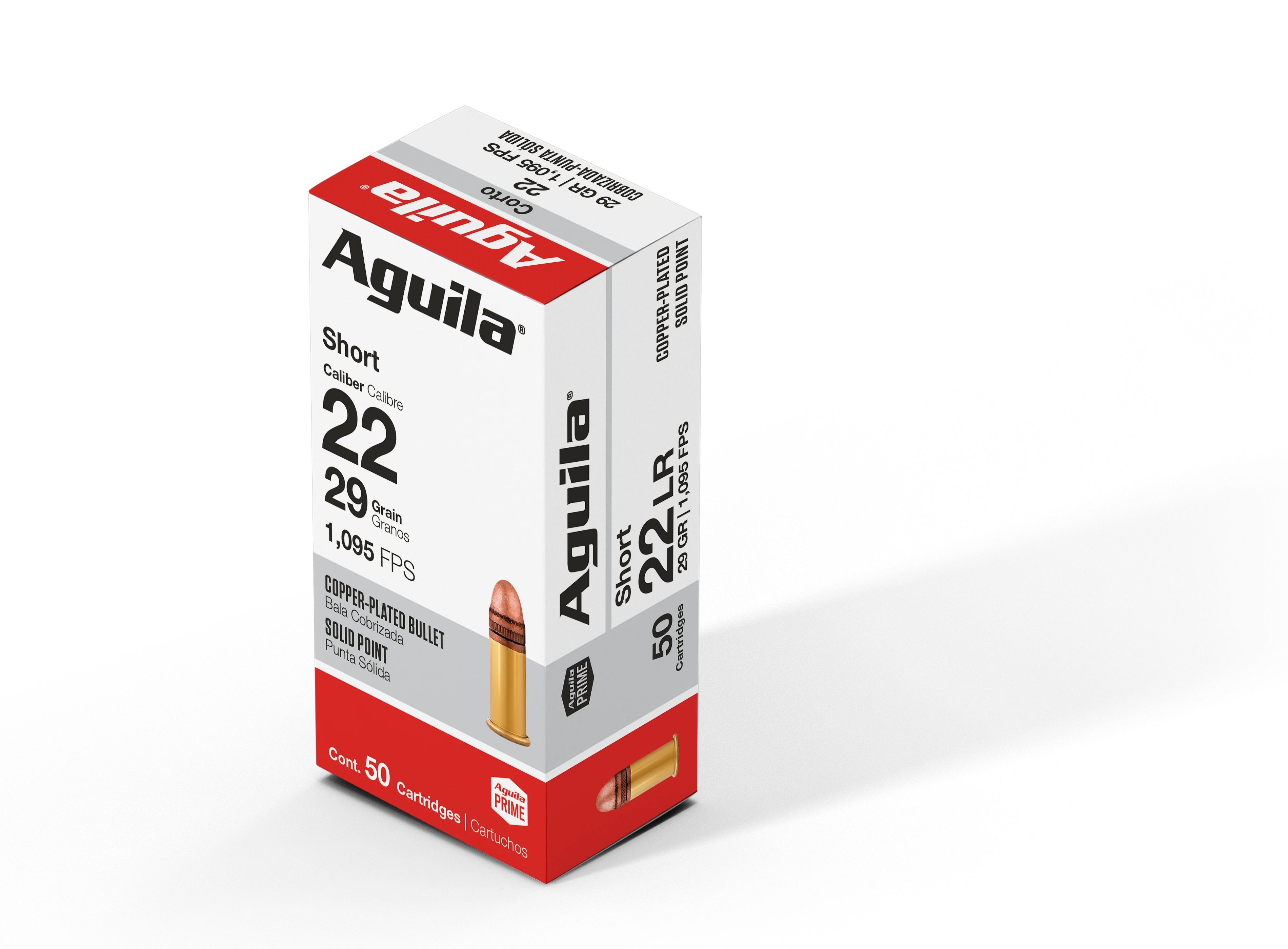 Aguila Super Extra Hi-Velocity Copper Plated Solid Point 29 Grain .22 Short 1095 fps