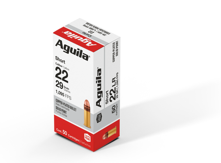 Aguila Super Extra Hi-Velocity Copper Plated Solid Point 29 Grain .22 Short 1095 fps