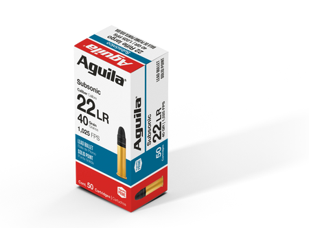 Aguila Subsonic Lead Solid Point 40 Grain .22 Long Rifle 1025 fps