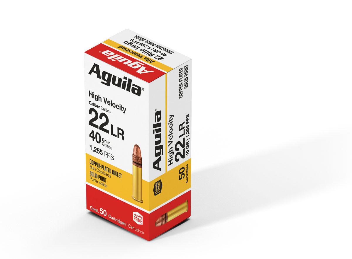 Aguila Super Extra HV, .22 LR, 40 Grain, Solid Point, 50/Box