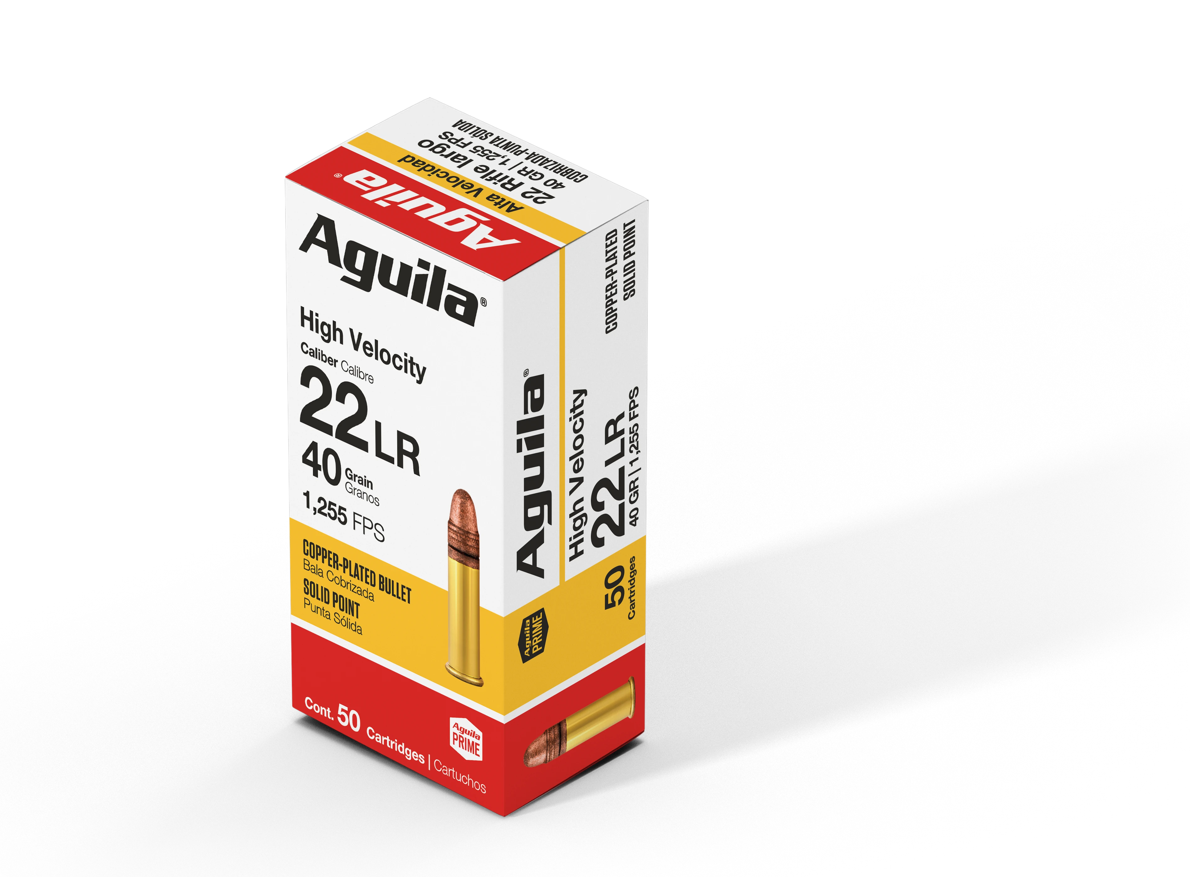 Aguila Super Extra HV, .22 LR, 40 Grain, Solid Point, 50/Box
