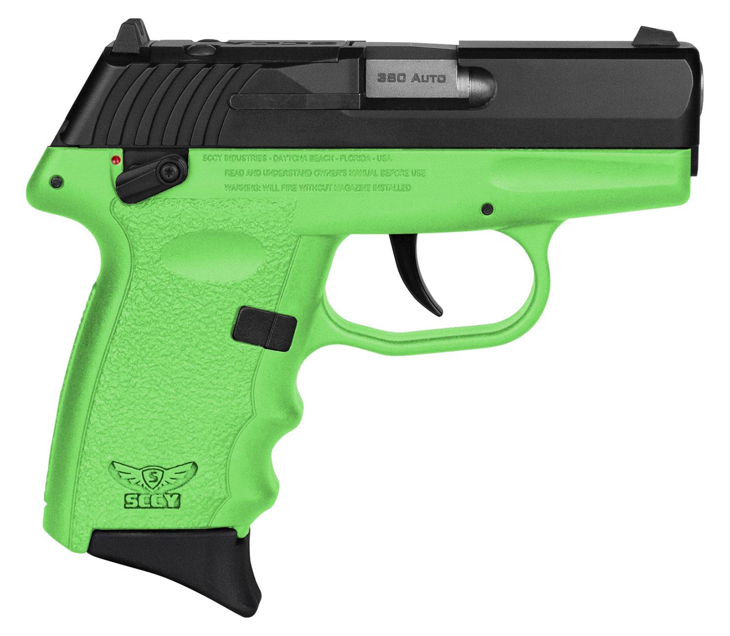 SCCY CPX4CBLGRDR 380 PST BL/LIME GRP D/S SAFETY