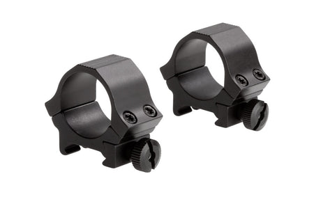 Sun Optics 1" Low Black Sport Ring Set