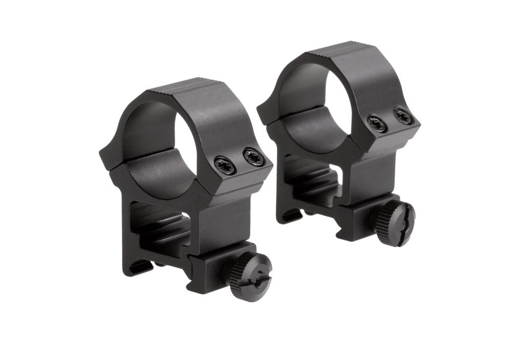 Sun Optics 1" High Black Sport Ring Set