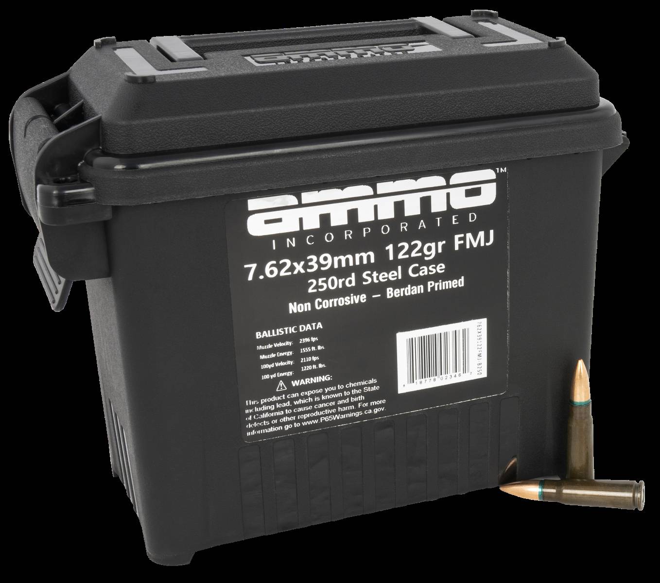 Ammo Inc Signature Target 7.62x39mm 122 grain Full Metal Jacket ammunition