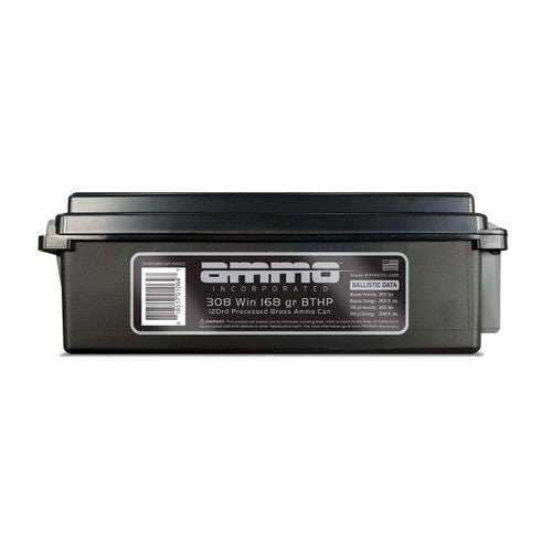 Ammo Inc  .308 Win / 7.62x51mm 168 grain Hollow Point Boat Tail ammunition