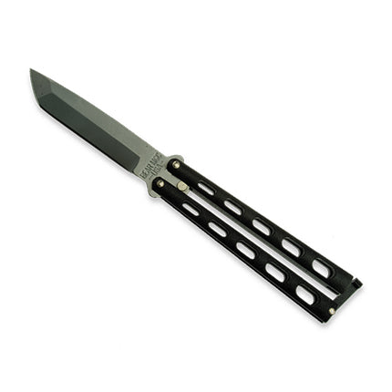 Bear & Sons Armour Piercing 5" Black Tanto Balisong Knife