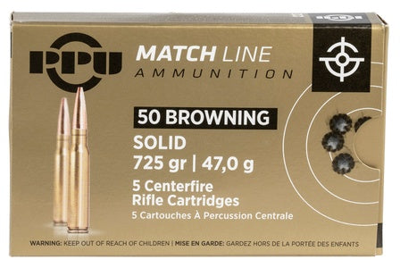 Prvi Partizan PPU Target .50 BMG 725 grain Full Metal Jacket Solid (FMJS) ammunition